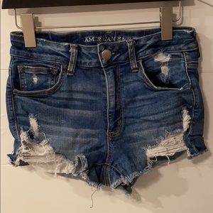 American Eagle distressed denim shorts